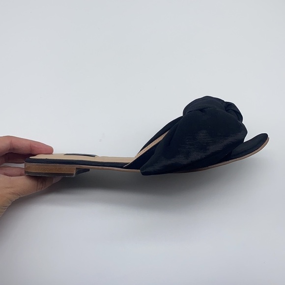 Lina Gomez - Black Fabric Open Toe Knot Bow Sandal Size 36 - Picture 5 of 14